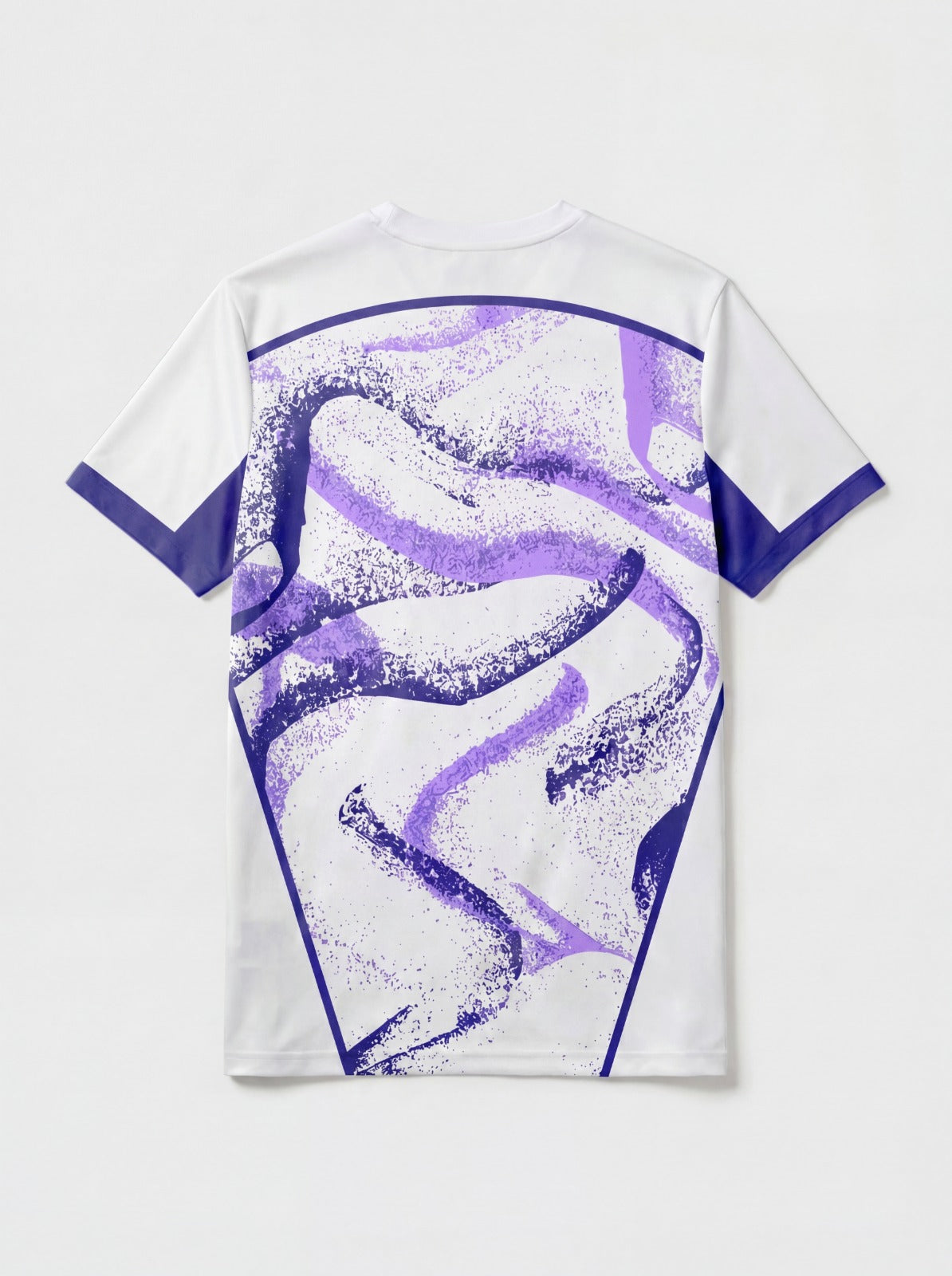 Athletic Round Neck Tee | White & Purple