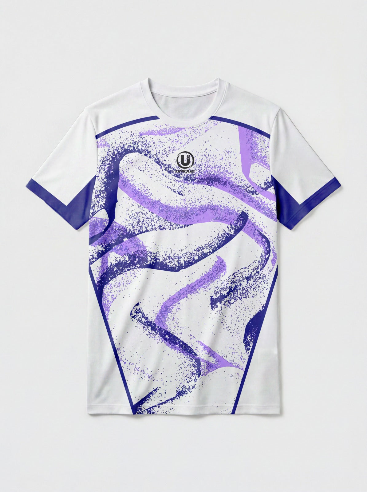 Athletic Round Neck Tee | White & Purple
